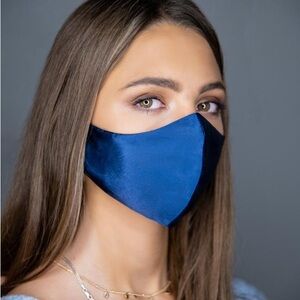 Elegant Blue Satin Face Mask